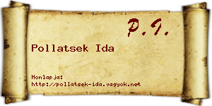 Pollatsek Ida névjegykártya
